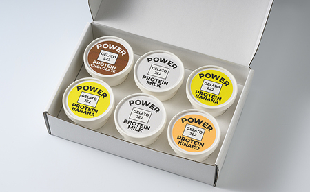 POWER GELATO プロテインジェラート 95ml×6個 （ミルク、バナナ、きなこ、チョコレート）