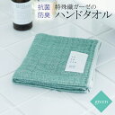 【ふるさと納税】【3000円】ハンドタオル 1枚 グリーン 緑 特殊織ガーゼ タオル 30cm×30cm 日本製 泉州タオル 無地 肌に優しい 綿100% ガーゼ生地 速乾性 吸水性 抗菌防臭 ミューファン(R) 色落ちに強い スレン染 tetoiro 薄手 柔らかい 単色 泉佐野市 送料無料 新生活