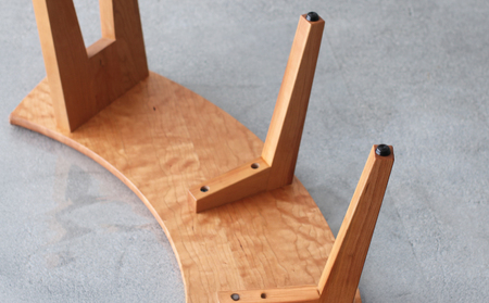 ベンチ 木製 ラウンドベンチ ブラックチェリー材