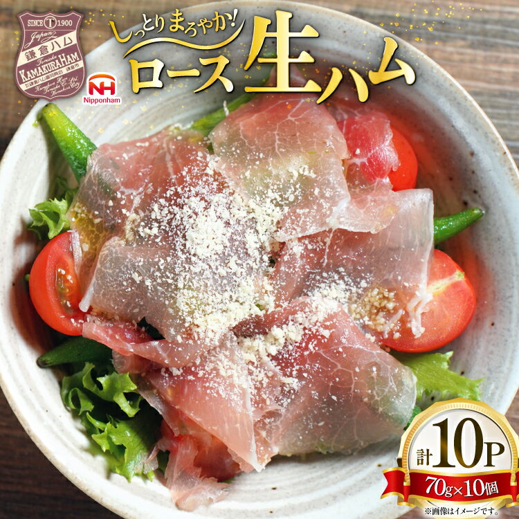 【ふるさと納税】 ハム ロース 生ハム 70g 10個 [日本ハムマーケティング 青森県 おいらせ町 oi02ayo820014] ロースハム セット 鎌倉ハム 富岡商会 小分け はむ 冷蔵