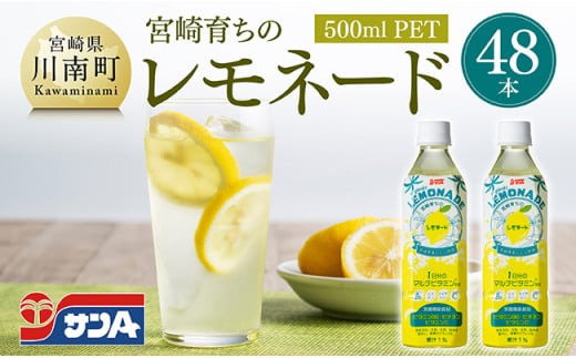 サンA宮崎育ちのレモネード500mlＰＥＴ　24本入り×2ケース【飲料 栄養機能食品 レモン 檸檬 マルチビタミン配合 セット ジュース PET 長期保存 備蓄 送料無料】 [C03016]