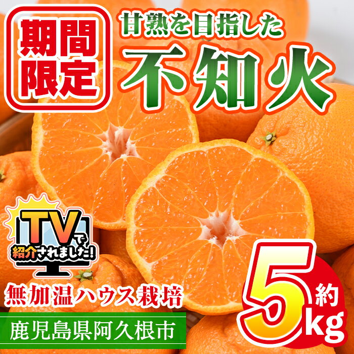 【ふるさと納税】＜先行予約受付中！2027年1月上旬以降順次発送予定＞ ＼テレビで紹介されました！／数量限定！鹿児島県産無加温ハウス栽培 不知火(計約5kg：大将季) 柑橘 果物 くだもの フルーツ 旬 しらぬい シラヌイ ハウス栽培 無加温 期間限定【三笠農業生産】akn051-12