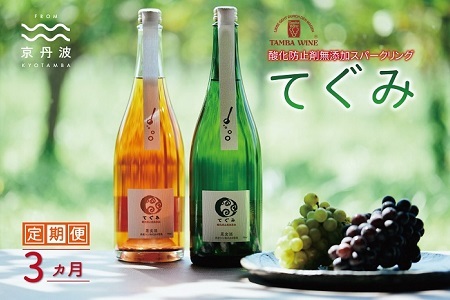 【ワイン定期便】スパークリング「てぐみ」 3カ月 定期便 丹波ワイン  [047SJ001R]