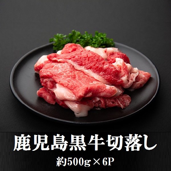 【B01030】鹿児島黒牛　切り落とし　3kg（500ｇ×6P）_イメージ1