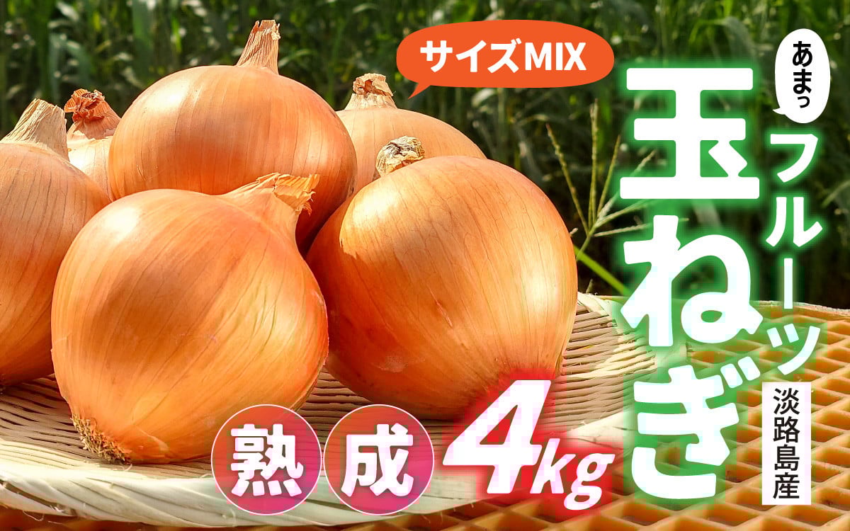 
            熟成フルーツ玉ねぎ4kg【サイズ色々】 / 淡路 淡路島 あわじ たまねぎ タマネギ 玉葱 淡路島産玉ねぎ カレー シチュー バーベキュー スープ サラダ 料理 訳あり 送料無料
          