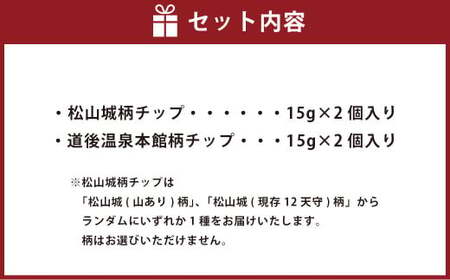 国産木材のチップ松山城・道後温泉本館のセット（15g×2個×2）合計60g ヒノキチップ クロモジチップ チップ（617）