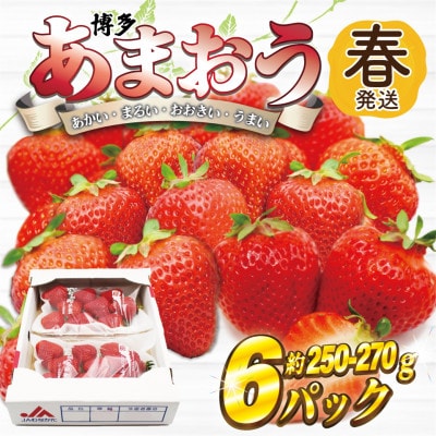 【2026年2月上旬～4月下旬発送】博多あまおう(春) (250g-270g)×6パック(岡垣町)【配送不可地域：離島・北海道・沖縄】【1621449】