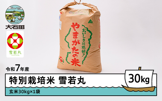 米 令和8年5月下旬発送 雪若丸30kg 玄米 令和7年産 ※沖縄・離島への配送不可 ja-yugxa30-5s