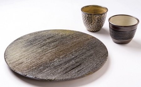 櫛目平皿＆お猪口セット | 豊後高田市 皿おちょこ