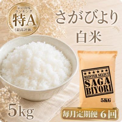ふるさと納税 江北町 【毎月定期便】さがびより白米5kg(江北町)全6回