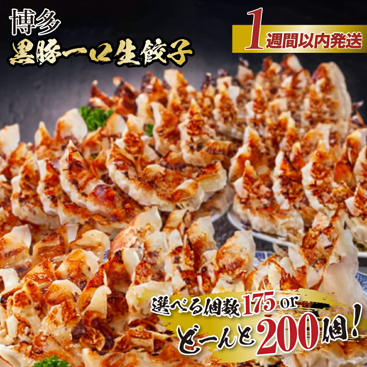博多黒豚一口生餃子 200個入 (8パック) 冷凍便