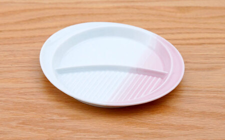 【波佐見焼】仕切り皿 ハーフカラー ピンク 2個セット【団陶器】[PB210]