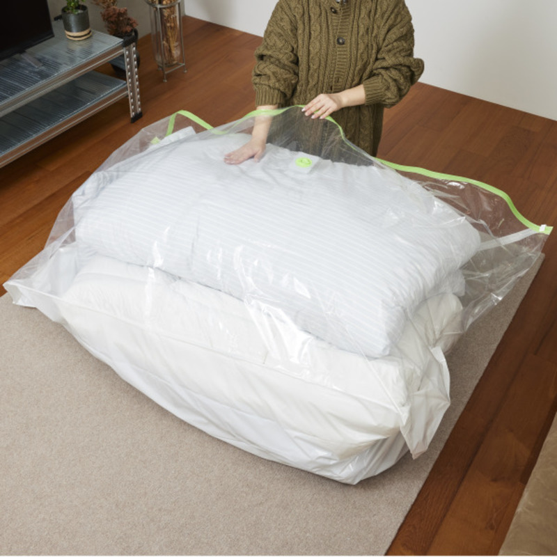 日本製 ふとん圧縮袋 LLサイズ (2枚入り) 2箱セット (掛け・敷き・毛布 まとめて圧縮)