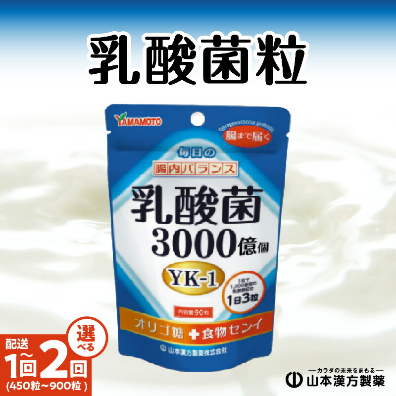 【ふるさと納税】1粒に1,000億個 乳酸菌 山本漢方 粒 30日分 90粒 5袋 セット 約150日分 選べる 単品 定期便 YAMAKAN 錠剤 飲みやすい 手軽 オリジナル YK‐1 オリゴ糖 食物繊維 腸内環境改善 健康 健康維持 免疫力 自社一貫製造 タブレット 愛知県 小牧市 送料無料
