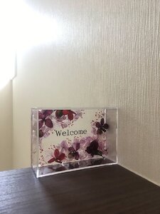 ハーバリウムプレート Happy Wedding （オイル少量タイプ） パープル ／ 雑貨 玄関 小物 kanon インテリア プリザーブドフラワー ドライフラワー ハンドメイド品 奈良県 田原本町