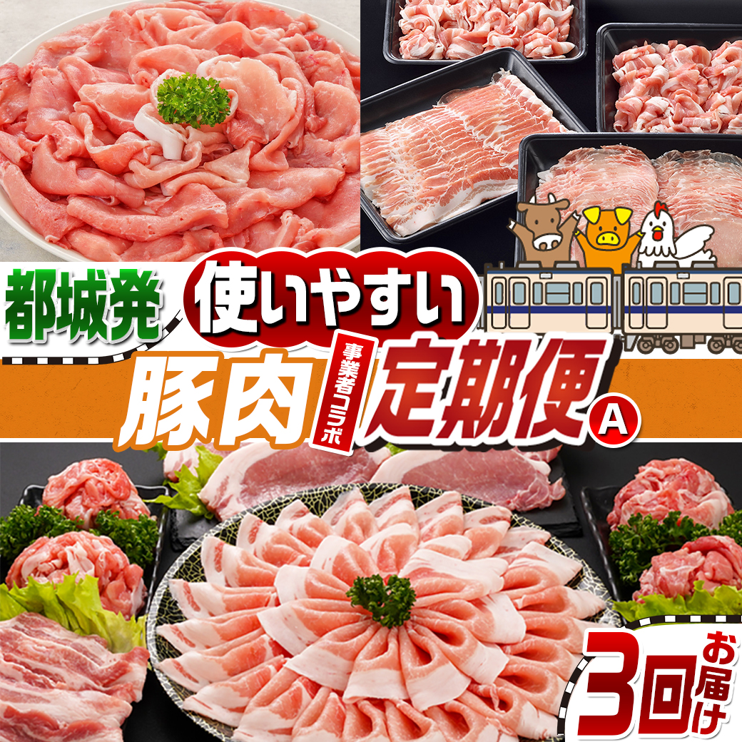 【事業者コラボ定期便】使いやすい豚肉3回定期便A