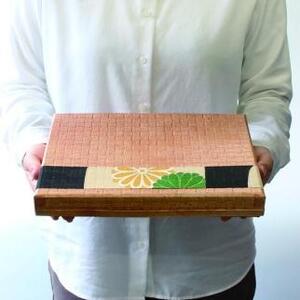 柿渋塗 四つ目箱 便せんサイズ 黒布付【TN81】