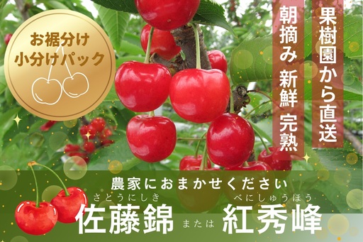 さくらんぼ（佐藤錦か紅秀峰）１ｋｇ　ご家庭用　0062-2601