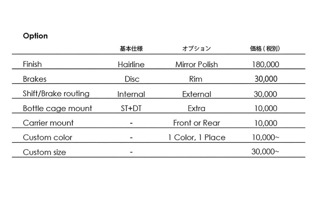 【受注生産】HORIZONディスクブレーキチタンロードバイク