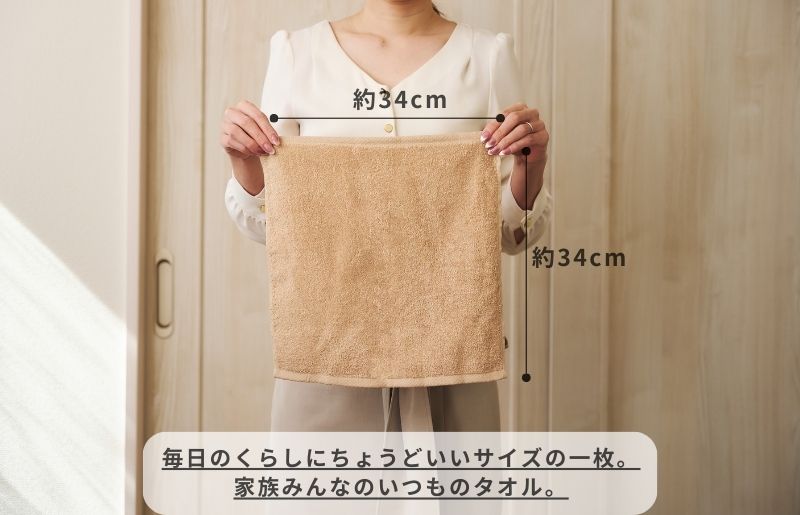 くらしハンドタオル 3枚 モカブラウン【泉州タオル たおる 国産 吸水 普段使い シンプル 日用品 家族 ファミリー】 005A804