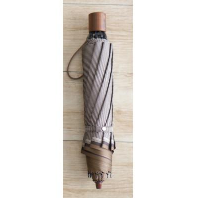 ふるさと納税 中央区 【数量限定】小宮商店　『裏縞』雨晴兼用折りたたみ傘　60cm10本骨　グレイッシュブラウン |  | 02