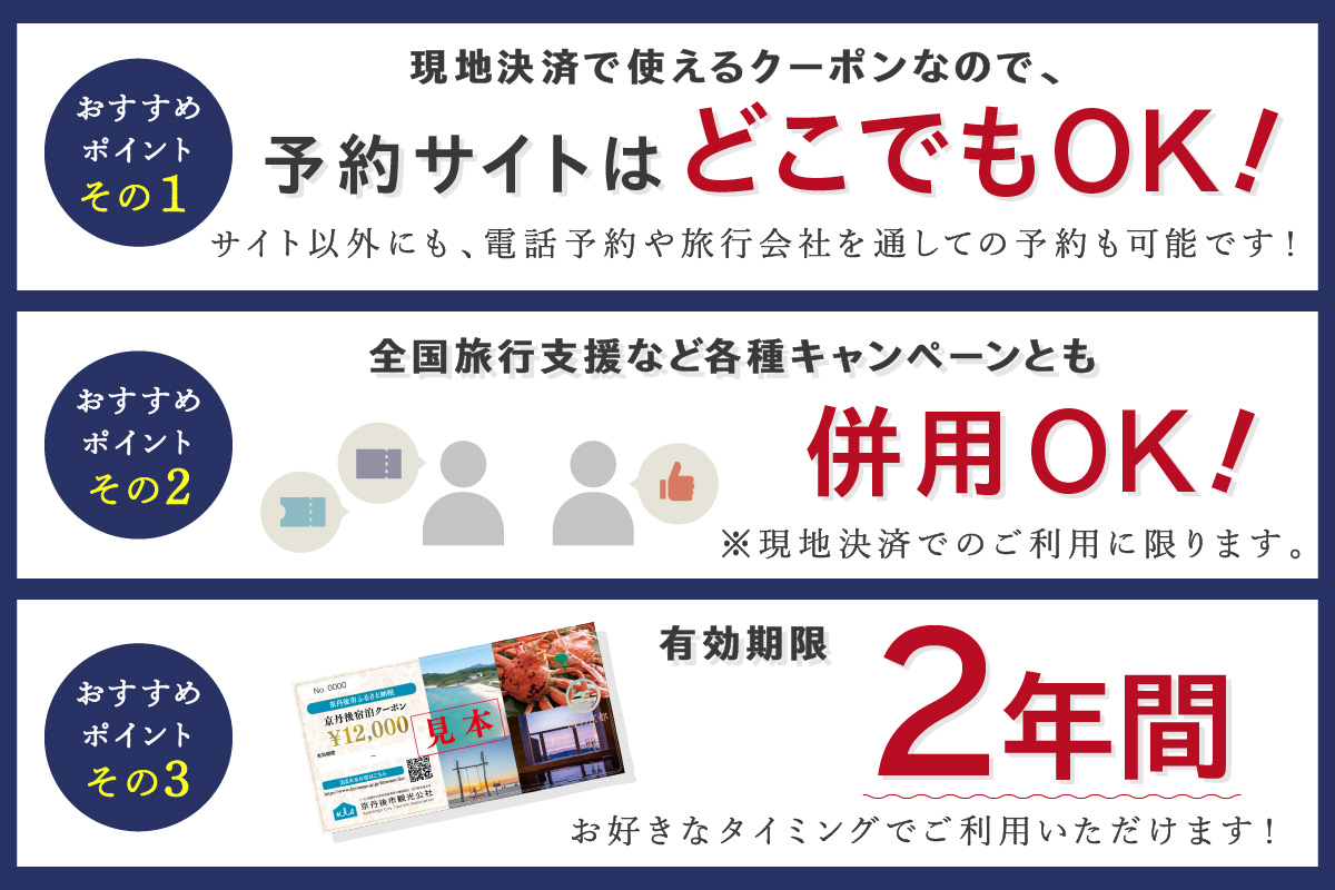 【京丹後市観光公社】京丹後宿泊クーポン　5枚（50,000円分）　GK00022