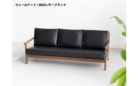 コペンハーゲン01 3Pソファ ウォールナット／JREX ブラック 幅189 奥行76 高さ70