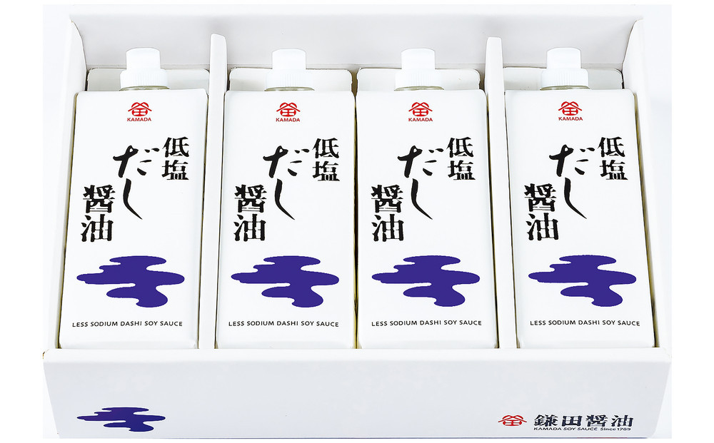 【香川県坂出市限定】【鎌田醤油】 低塩だし醤油500ml　4本入　（ギフト用）