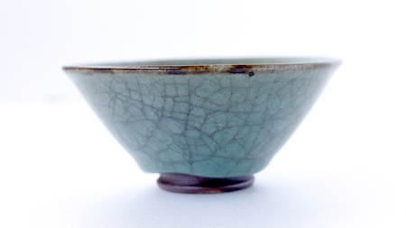 【氷裂貫入青瓷】抹茶茶碗 （小野寺裕司 作） 径13.3cm×高さ6.0cm
