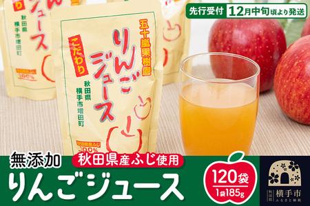 無添加りんごジュース(サンふじ) 120パック リンゴジュース
