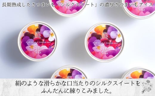 お花農家のサツマイモアイス「農花(のうか)」プレーン6個エディブルフラワーソルト付き【B2-131】 アイス アイスクリーム さつまいも 塩 ソルト 花 フラワー