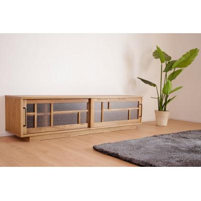 ふるさと納税 大川市 レトロなガラス扉がおしゃれな収納家具【amico 180TVボード】職人MADE大川家具『境木工』 |  | 01