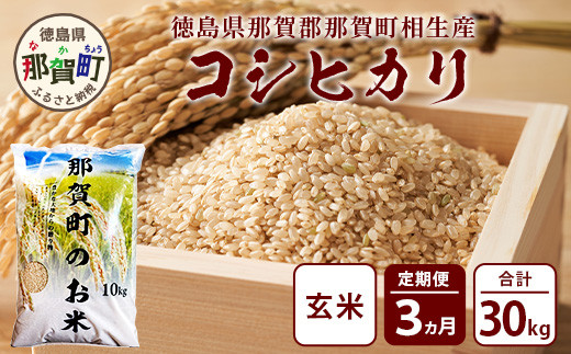 定期便3回 那賀町のお米(玄米) コシヒカリ 定期便 お米 こめ おこめ 米 ご飯 ごはん 玄米 げんまい げん米 和食 おにぎり お弁当 頒布会 コメ 3ヵ月 3ヶ月 こしひかり コシヒカリ YS-27