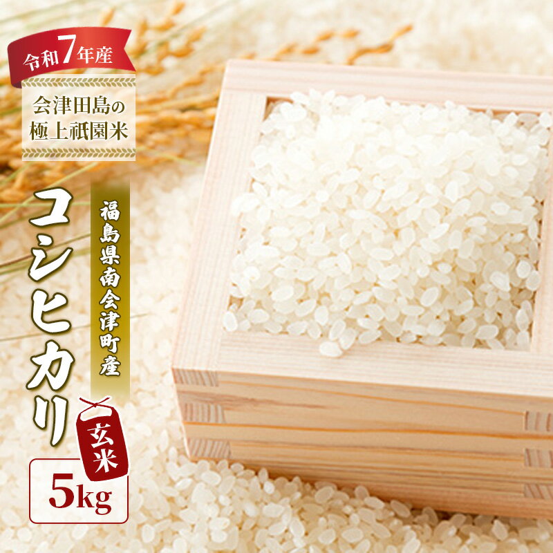 【ふるさと納税】【令和6年産 会津田島の極上祇園米】コシヒカリ（玄米）5kg 米 玄米 福島県 南会津町産　お届け：2026年10月15日まで