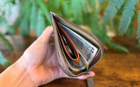 屋久鹿レザーの島財布（グリーン）