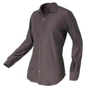 DJS-767 decollouomo メンズドレスシャツ 長袖（生地／オーヴァーチュア）モードタイプ エベーヌグレー／SMサイズ