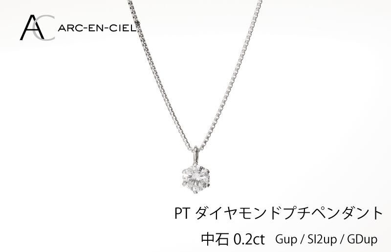 アルカンシェル プラチナ ダイヤ プチペンダント（計0.2ct）【鑑別書付き ジュエリー プレゼント ギフト ファッション アクセサリー 贈り物 贈答 お祝い 記念日】