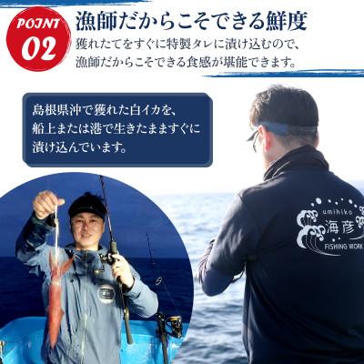 ふるさと納税 松江市 白イカ(ケンサキイカ)の沖漬け130gの4個セット!島根県沖で獲れた新鮮なイカを特製タレにつけた逸品 |  | 03