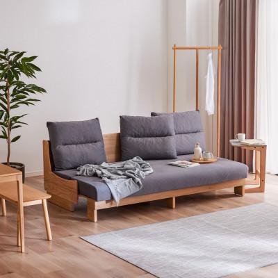 ふるさと納税 大川市 ヴィンセント 幅200cm ごろ寝ソファ ソファベッド NA×ダークグレー【モーブル】【大川家具】