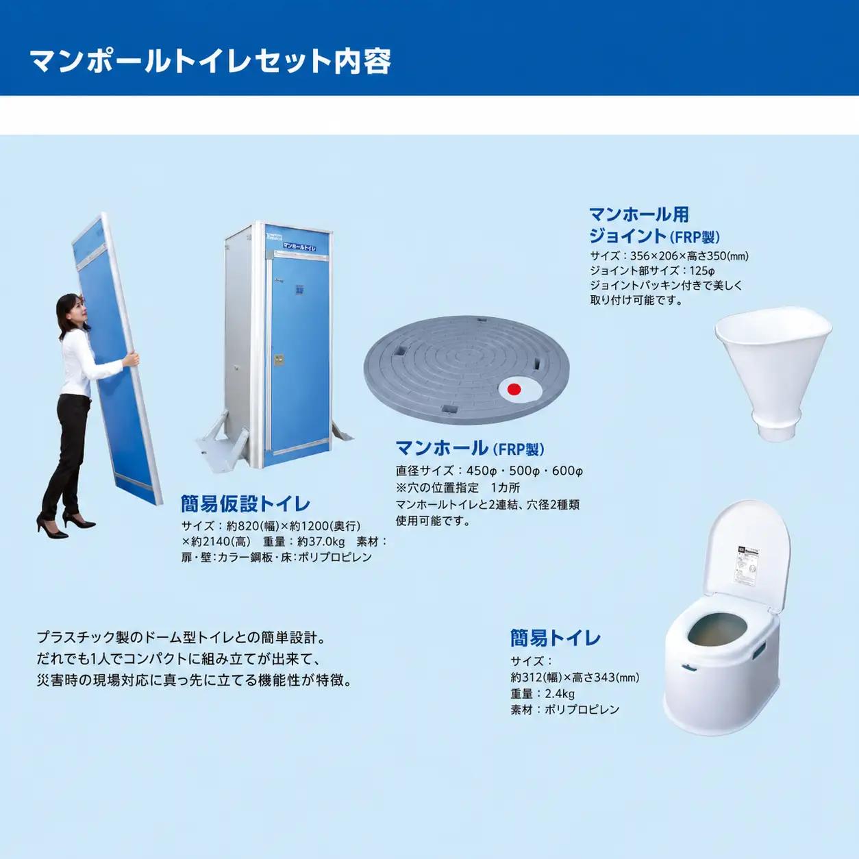 非常用トイレ マンポールトイレセット（マンホールサイズφ450） / 和歌山 田辺市 災害用 災害用トイレ 地震 防災グッズ  【ies001】