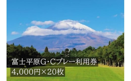 富士平原Ｇ・Ｃプレー利用券　２０枚 【小山町内 ゴルフ場 共通利用券】