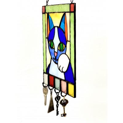 ふるさと納税 東村山市 ステンドグラス製　幸運の招き猫の壁掛キーフック |  | 02