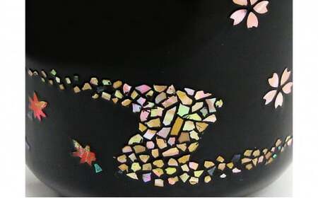 銚子 螺鈿 春秋 民芸品 工芸品 伝統技術 刷毛 手塗り 金色 石垣模様 桜 紅葉 季節の流れ おしゃれ キレイ  FAD-0985
