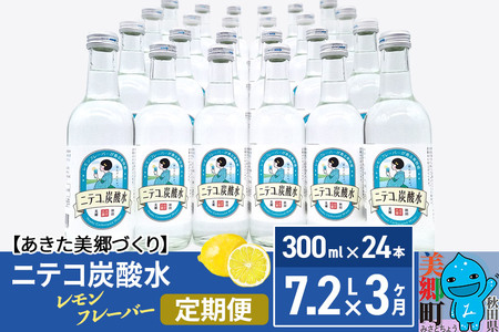 《定期便3ヶ月》ニテコ炭酸水(レモン) 300ml×24本入 「水の郷」の炭酸水 ご当地炭酸水