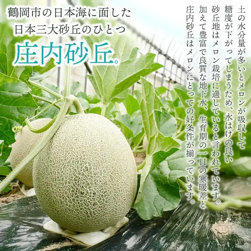 【令和8年産先行予約】 庄内砂丘赤肉メロン 秀品 大玉 約5kg (3～4玉) 山形県鶴岡市産　株式会社 元青果　| メロン めろん フルーツ 果物 くだもの 夏 旬 デザート 産地直送 山形 鶴岡 