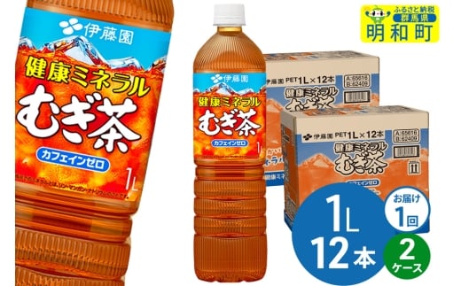 健康ミネラルむぎ茶 伊藤園 ＜1L×12本＞【2ケース】1回のみ