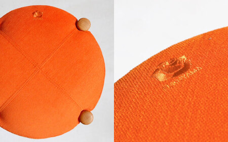 オリジナルスツール「FUKUYAMA」Mサイズ【木材：ビーチ／張地：布（ORANGE）】