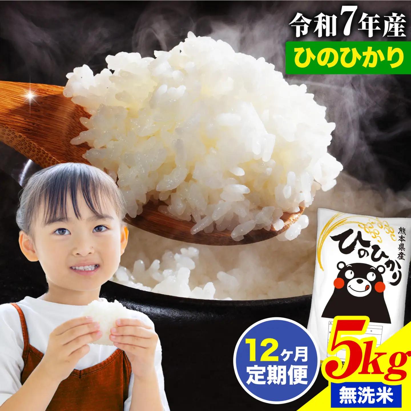 12ヶ月定期便 無洗米 ひのひかり 5kg