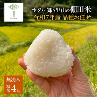 ふるさと納税 赤磐市 品種お任せ 令和7年産 ホタル舞う里山の棚田米 無洗米 精米4kg[NO5765-1522]