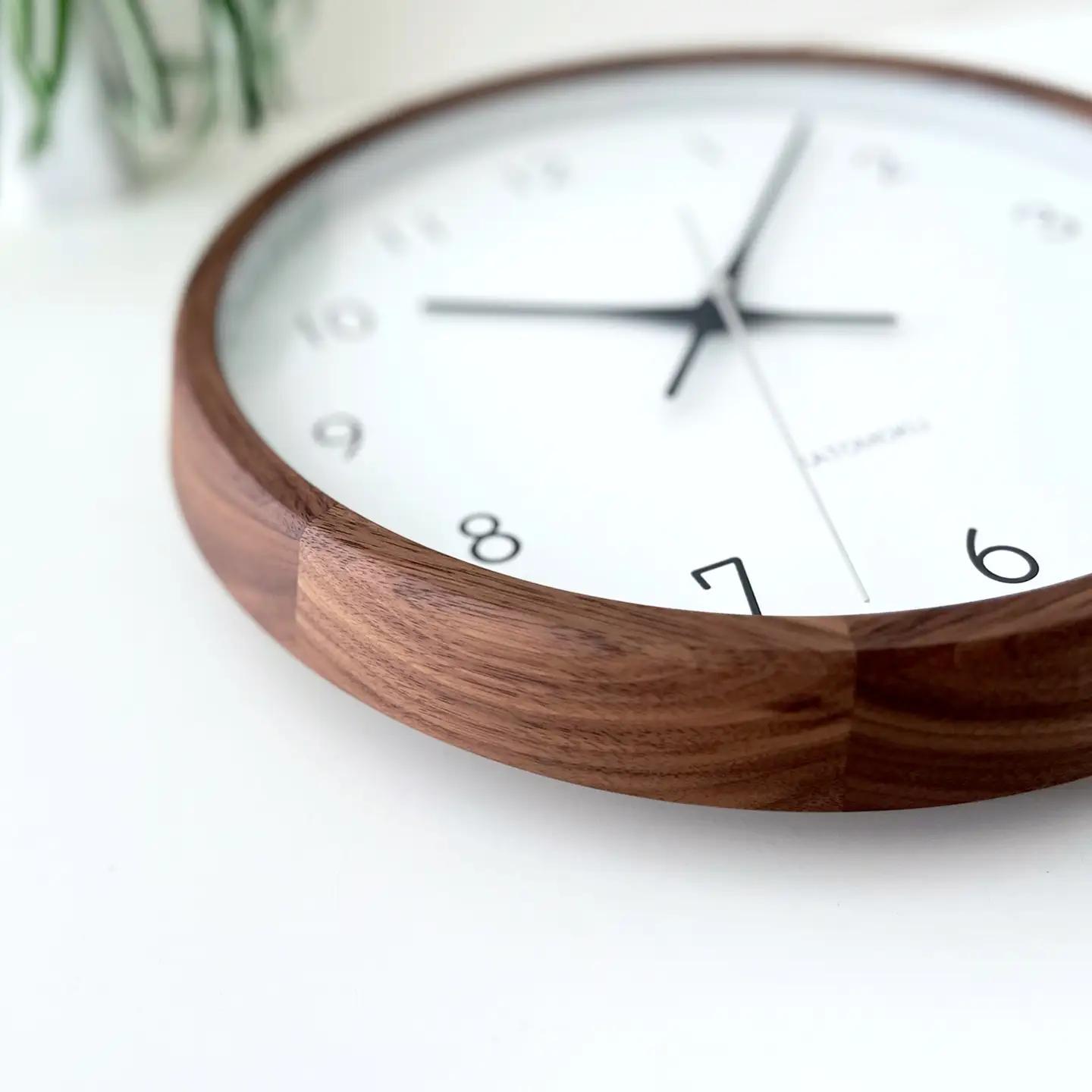 KATOMOKU muku clock 木製掛け時計（ウォールナット)　km-104WA